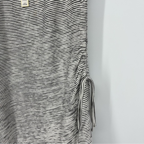 NWT Max Studio White Black Stripes Classic Asymmetrical Dress Short Sleeve Large - Picture 10 of 10